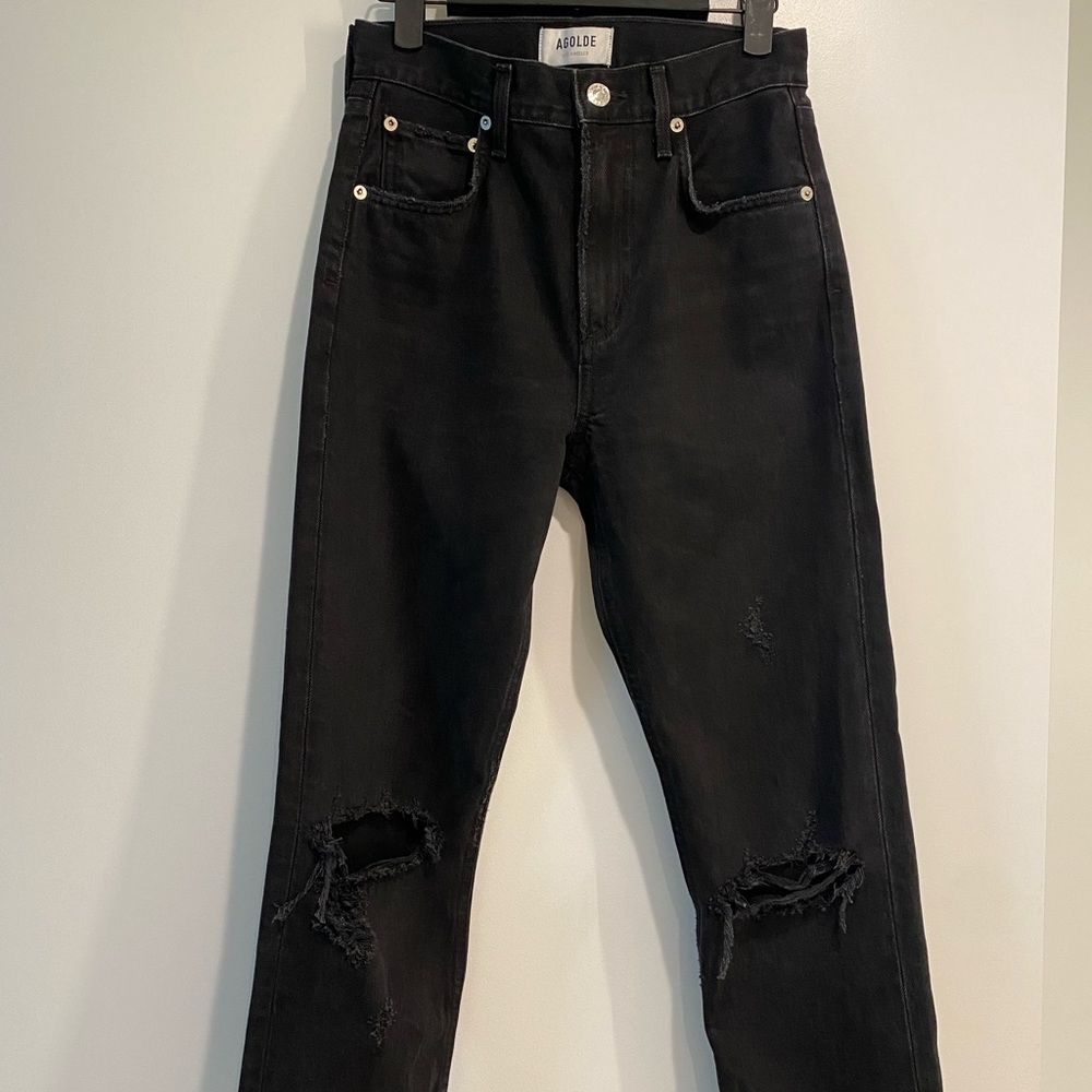 Agolde Cropped Ankle Raw Hem Jeans